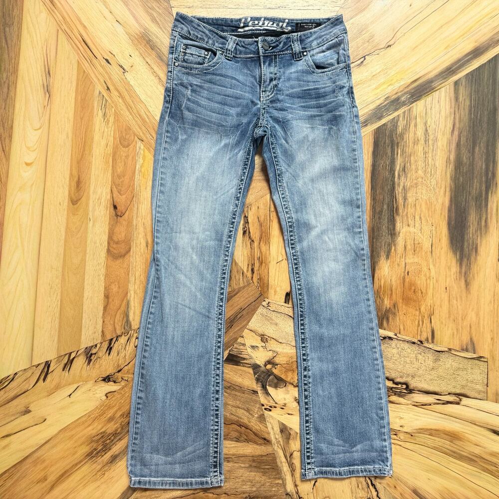 Petrol Industries Heartbreaker Jeans  Low Rise Bootcut Embroidered 29x33 Y2K